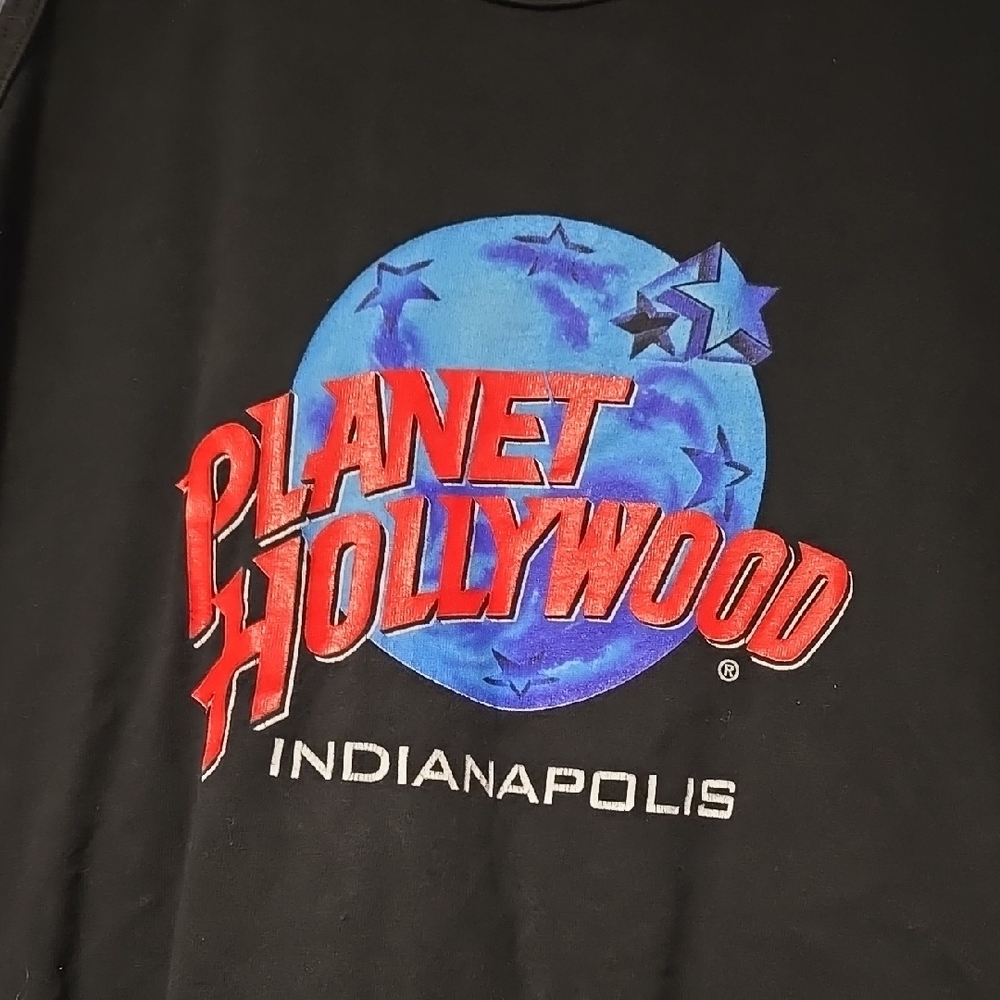 Vintage 90s Planet Hollywood Indianapolis Black Tank Top Adult Large - Picture 2 of 9